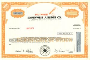 Southwest Airlines Co. - Specimen Stock Certificate